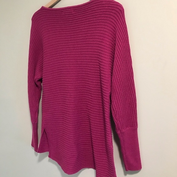 EUC Rachel Zoe Fuchsia Knit Drop Shoulder Sweater - Picture 7 of 9